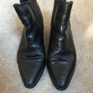 Vintage black cowboy ankle boots size 38